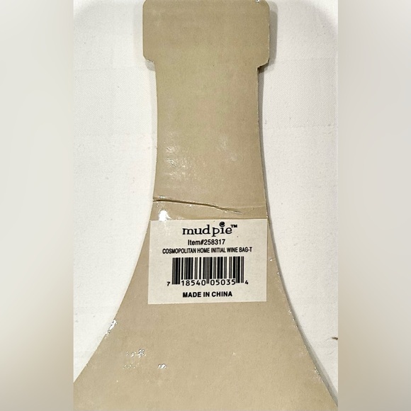 NEW Set of 2 Embroidery Initial (T) linen Wine Bags - Picture 8 of 8